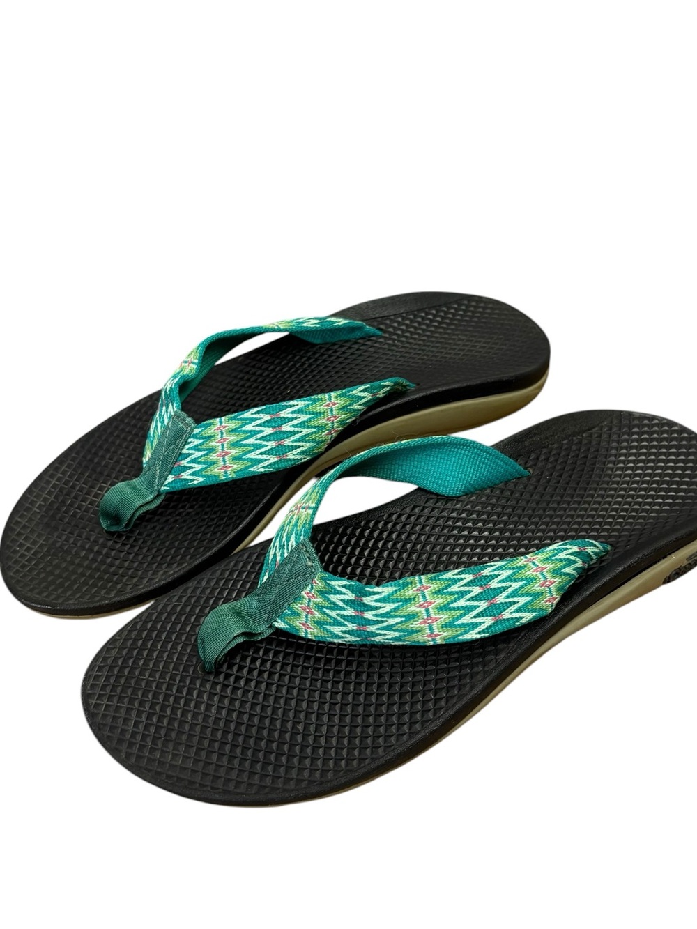 Chaco Teal Classic Flip Flops Thongs Sandals Shoes Women’s Size 8